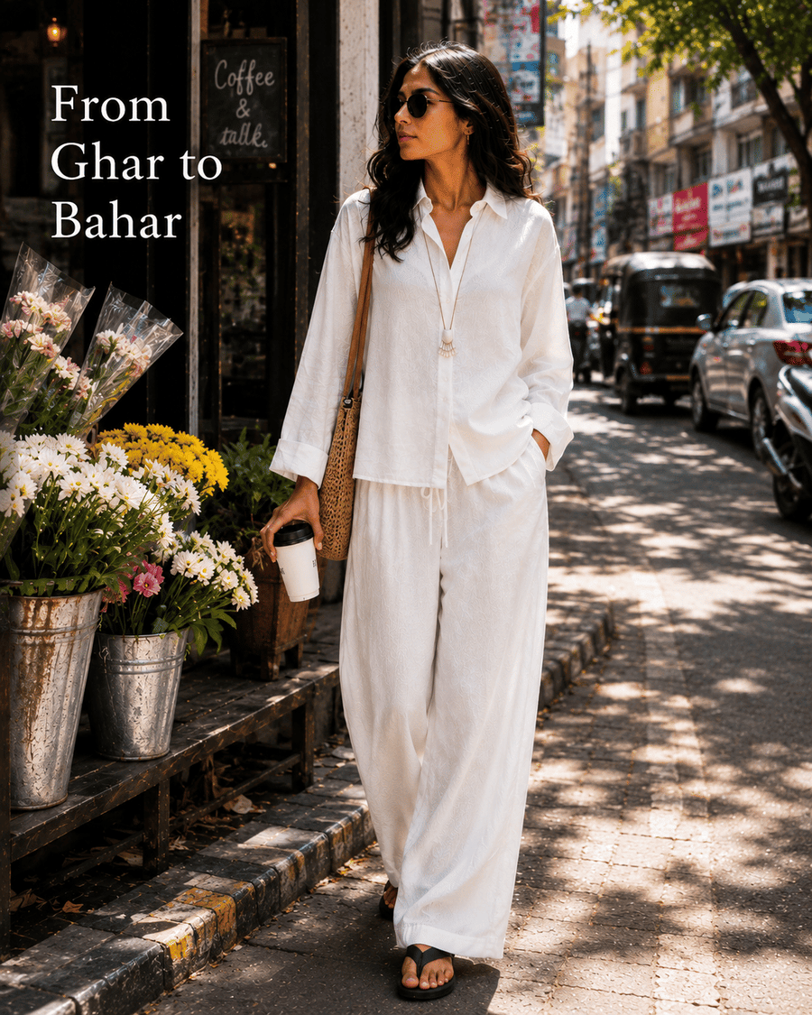White Linen-Blend Co-ord Set customer photo 5