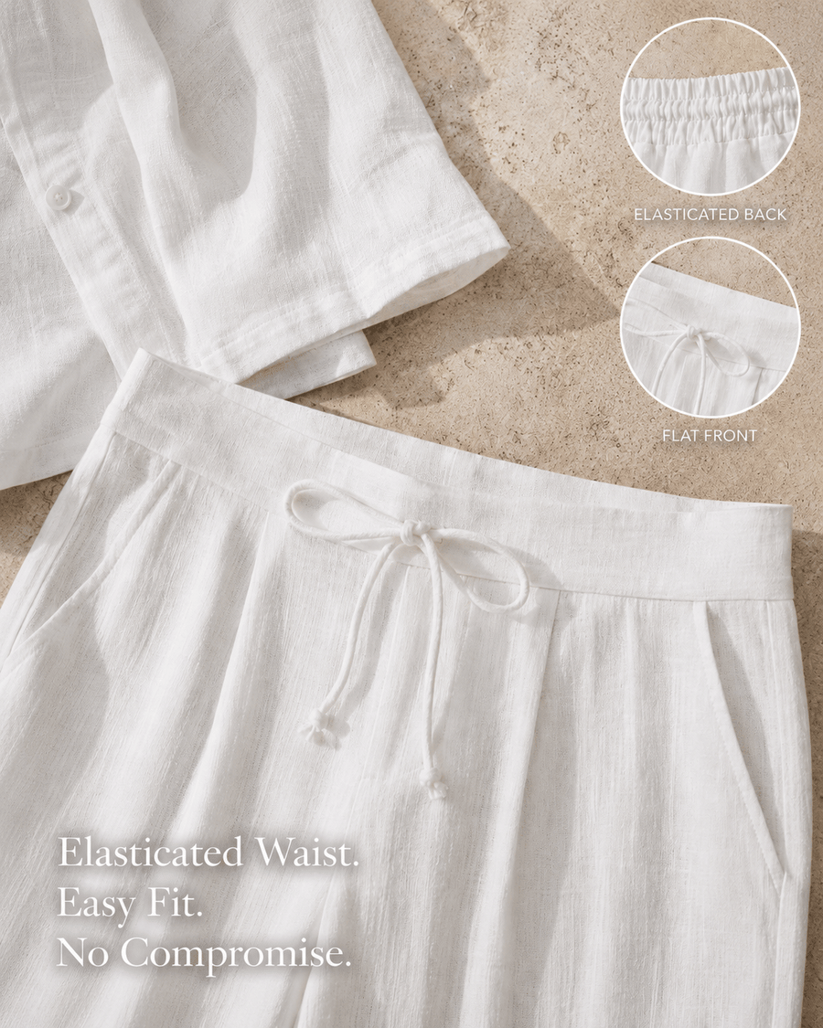 White Linen-Blend Co-ord Set customer photo 3
