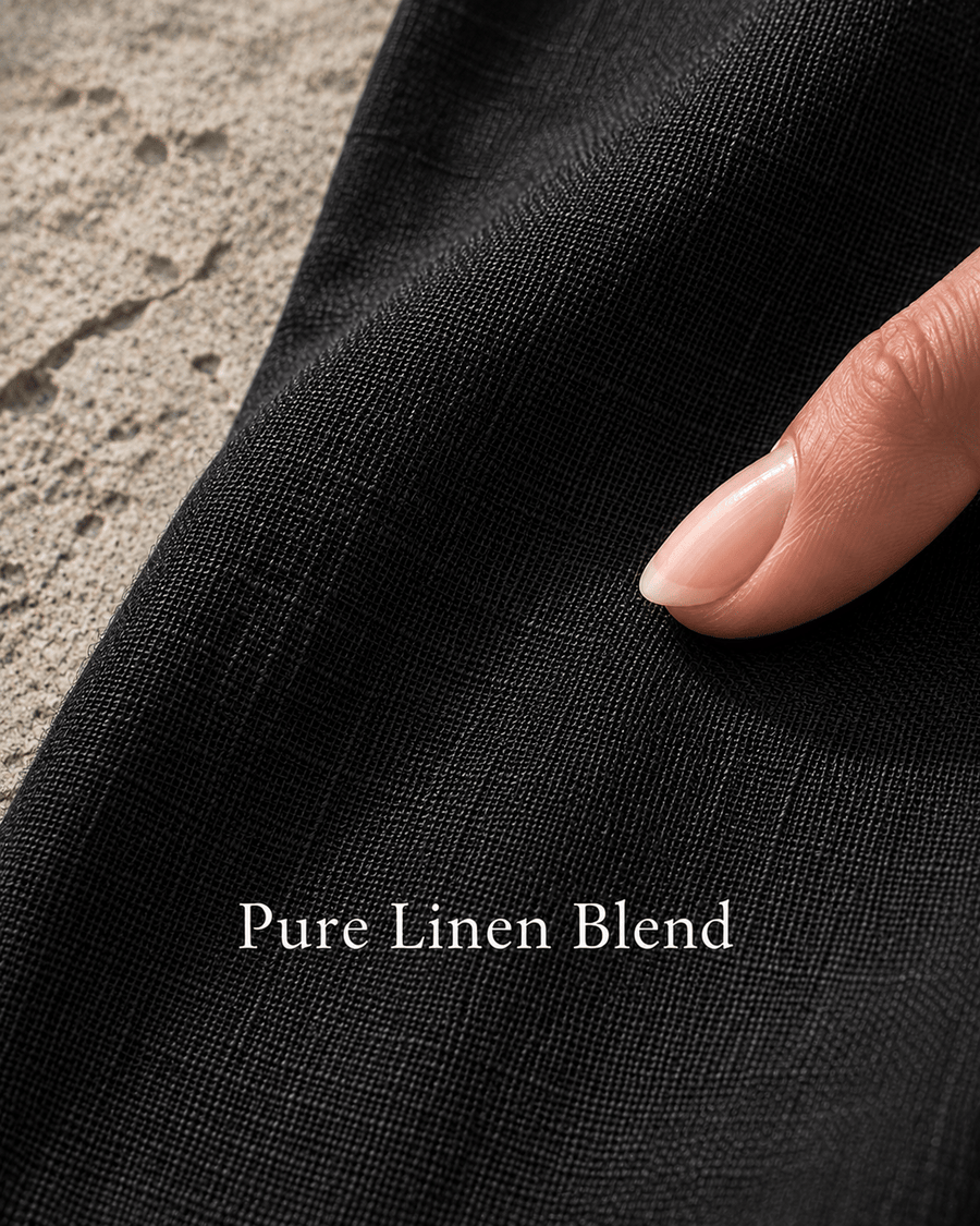 Black Linen-Blend Co-ord Set customer photo 1