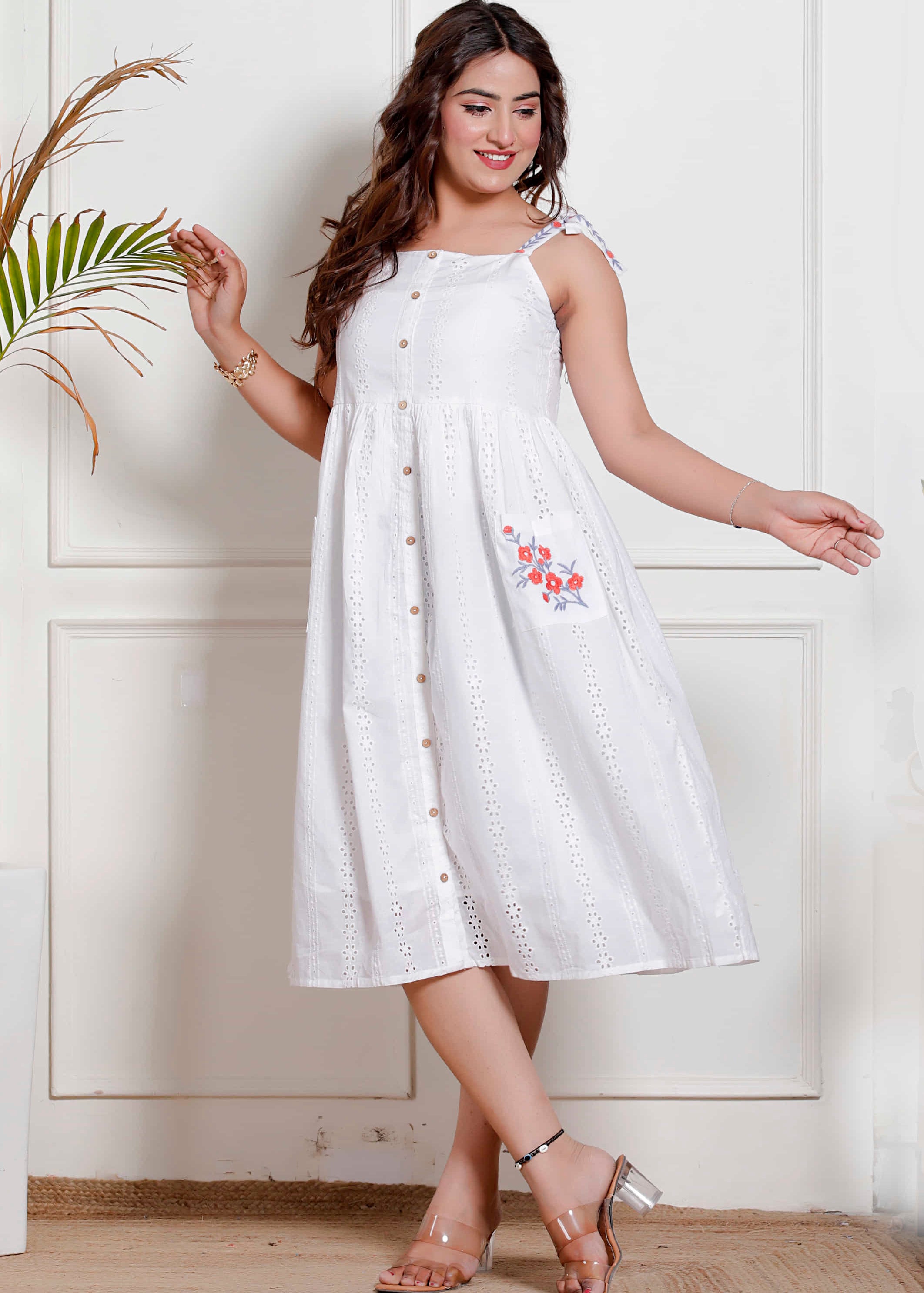 Elegant White A-Line Dress