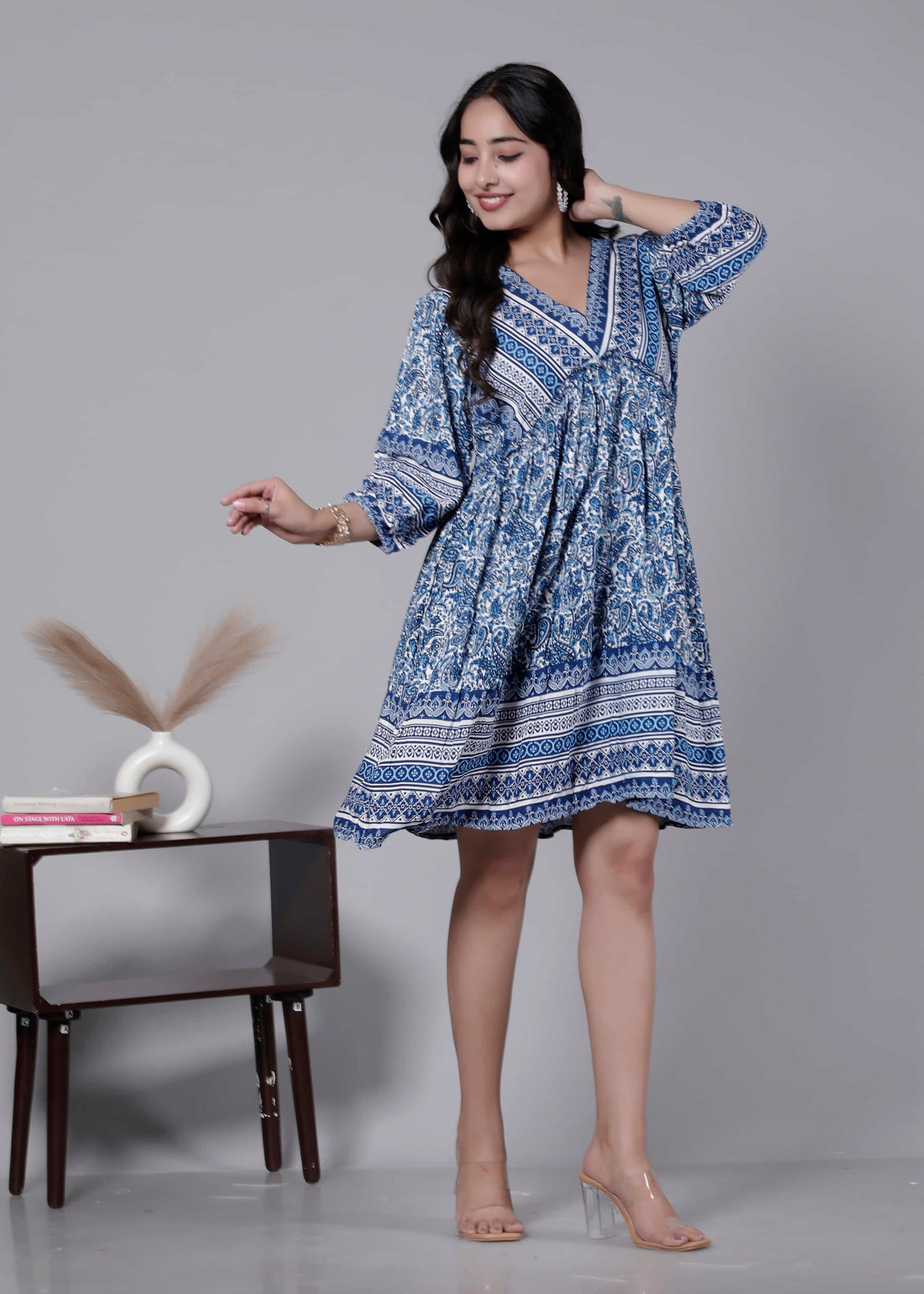 Boho Flared Ethnic Short Dress
