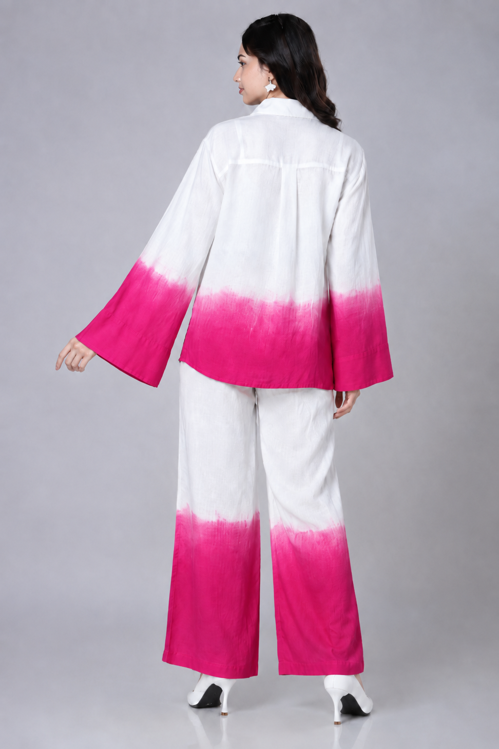 Pink Ombre Linen-Blend Co-ord Set