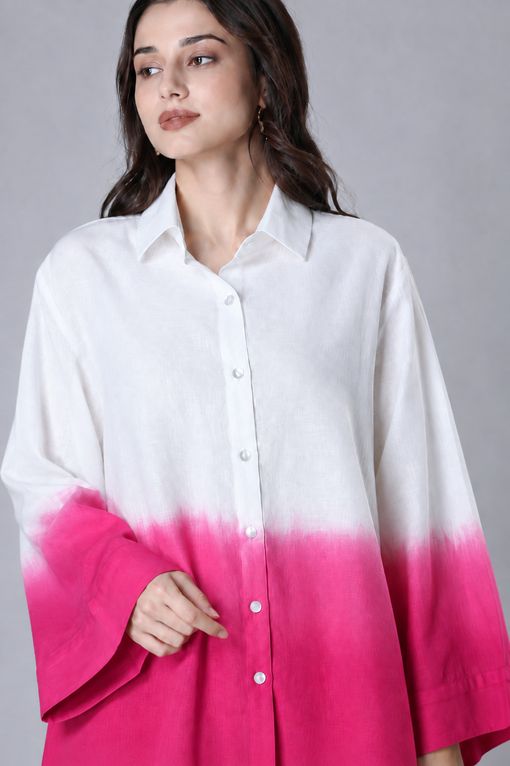 Pink Ombre Linen-Blend Co-ord Set