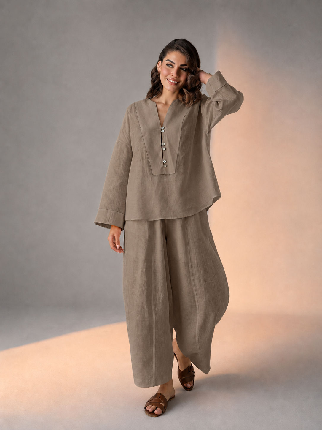 Khaak Laya Cotton Flex Barrel-Pant Co-ord Set