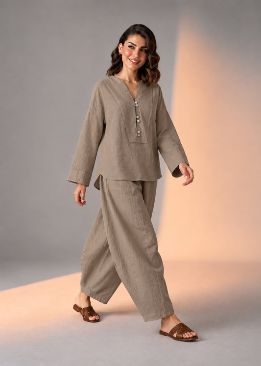 Khaak Laya Cotton Flex Barrel-Pant Co-ord Set