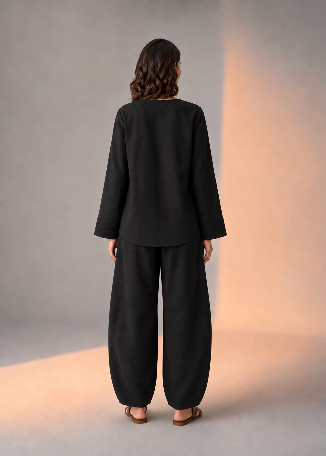 Siyahi Laya Black Cotton Flex Co-ord Set