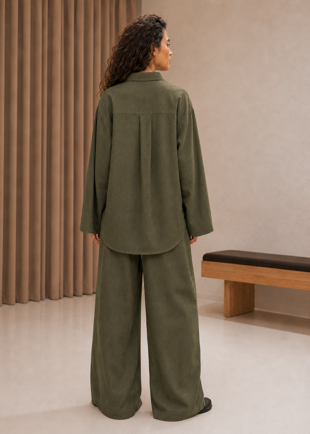 Terranium Moss Linen-Blend Co-ord Set