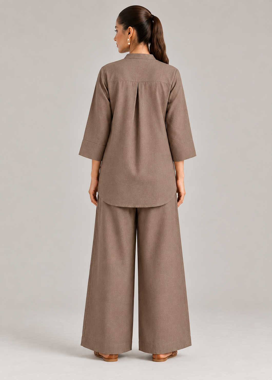 Portabella Drift Cotton Flex Wide-Leg Co-ord Set back view