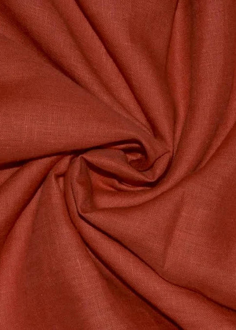 Rust Terracotta Linen Angrakha Co-ord Set