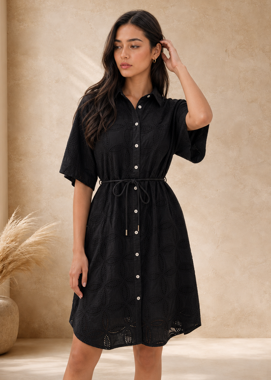 Noir Riviera Shirt Dress